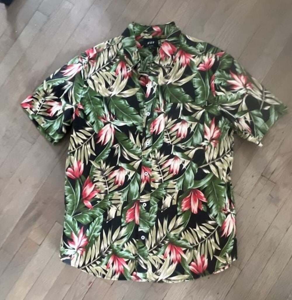HUF Vintage Tropicana Short Sleeve Button-Down Hawaiian Shirt Mens xl